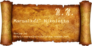 Marsalkó Nikoletta névjegykártya