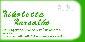 nikoletta marsalko business card